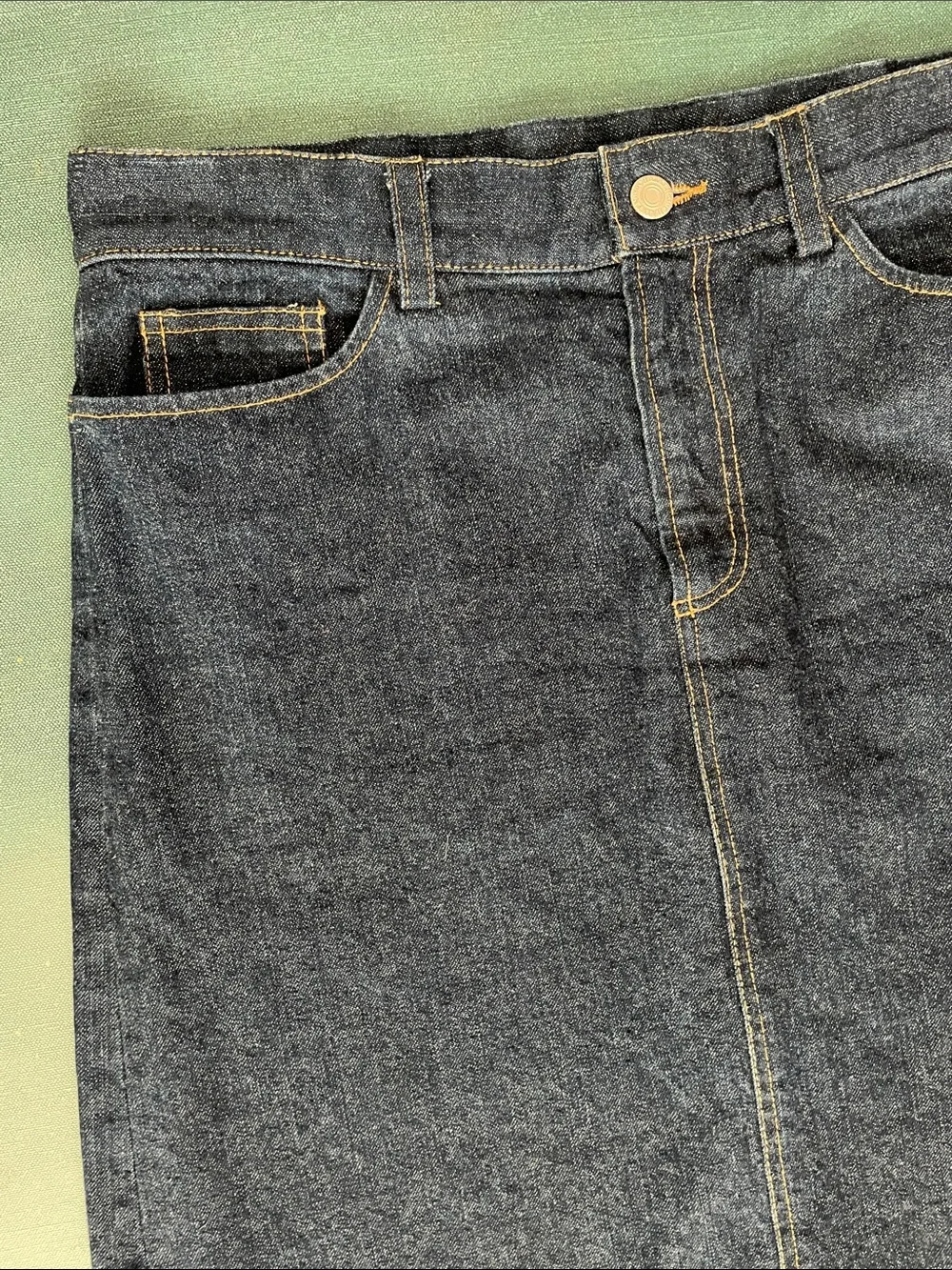 Chaiken Denim Skirt Asymetrical Hemline